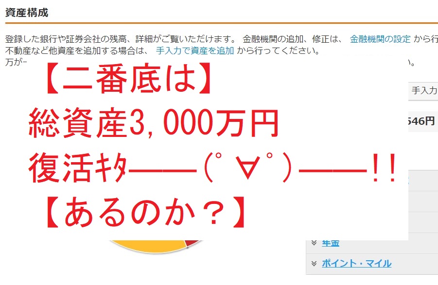 【二番底は】総資産3,000万円復活ｷﾀ――(ﾟ∀ﾟ)――!!【あるのか？】